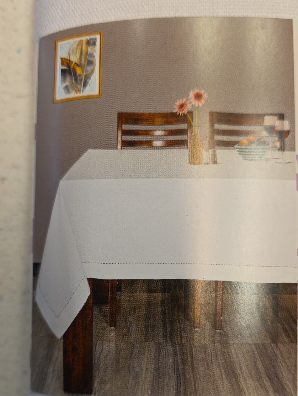 Classic White Rectangular Cotton Tablecloth for Dining 60"×104" White - NEW